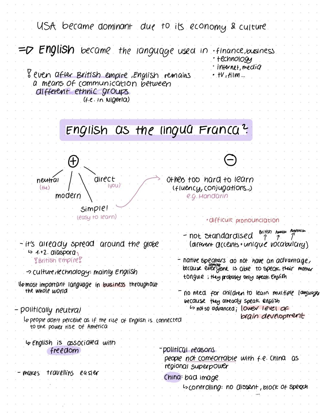 -Englisch global language
as a
LINGUA FRANCA
= a means of communication for people from different linguistic backgrounds
= language that is 