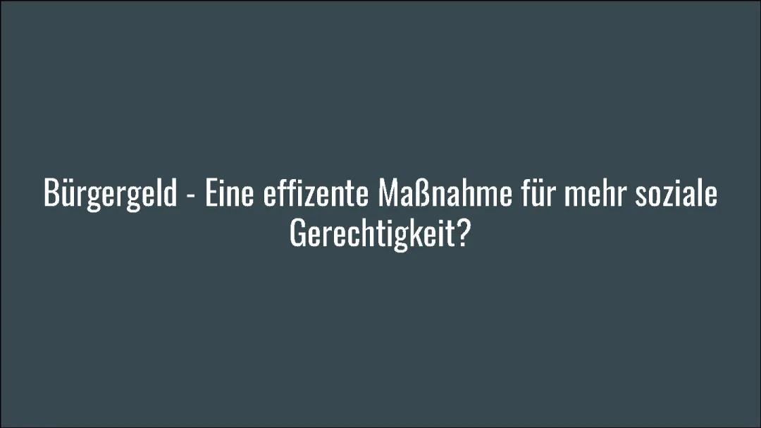 Bürgergeld 2024: Zusammenfassung und die Debatte um soziale Ungleichheit