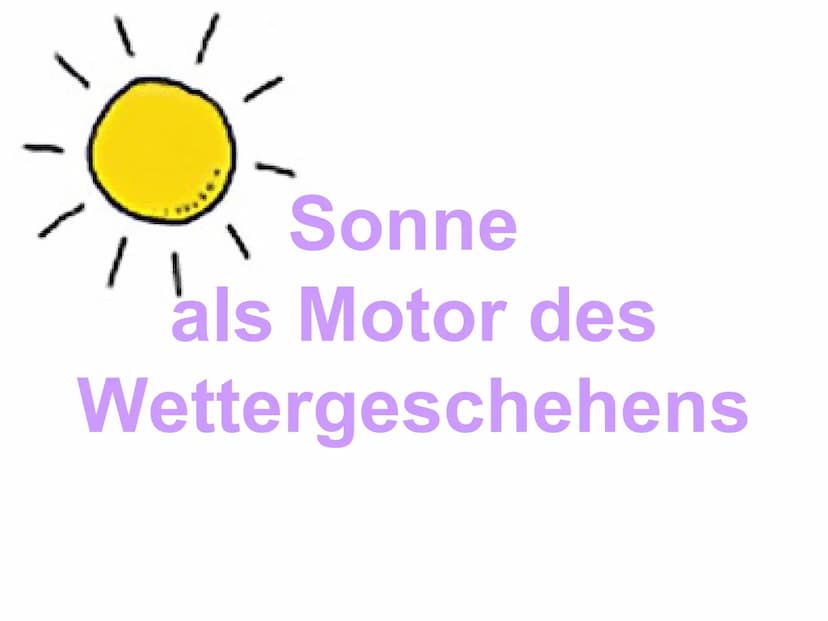 Strahlungshaushalt der Erde
Wärmeabstrahlung
der Erde
Sonnenstrahlung
●
1.Winde
●
●
●
Reflektierte
Sonnenstrahlung
●
●
DIE SONNE ALS MOTOR D