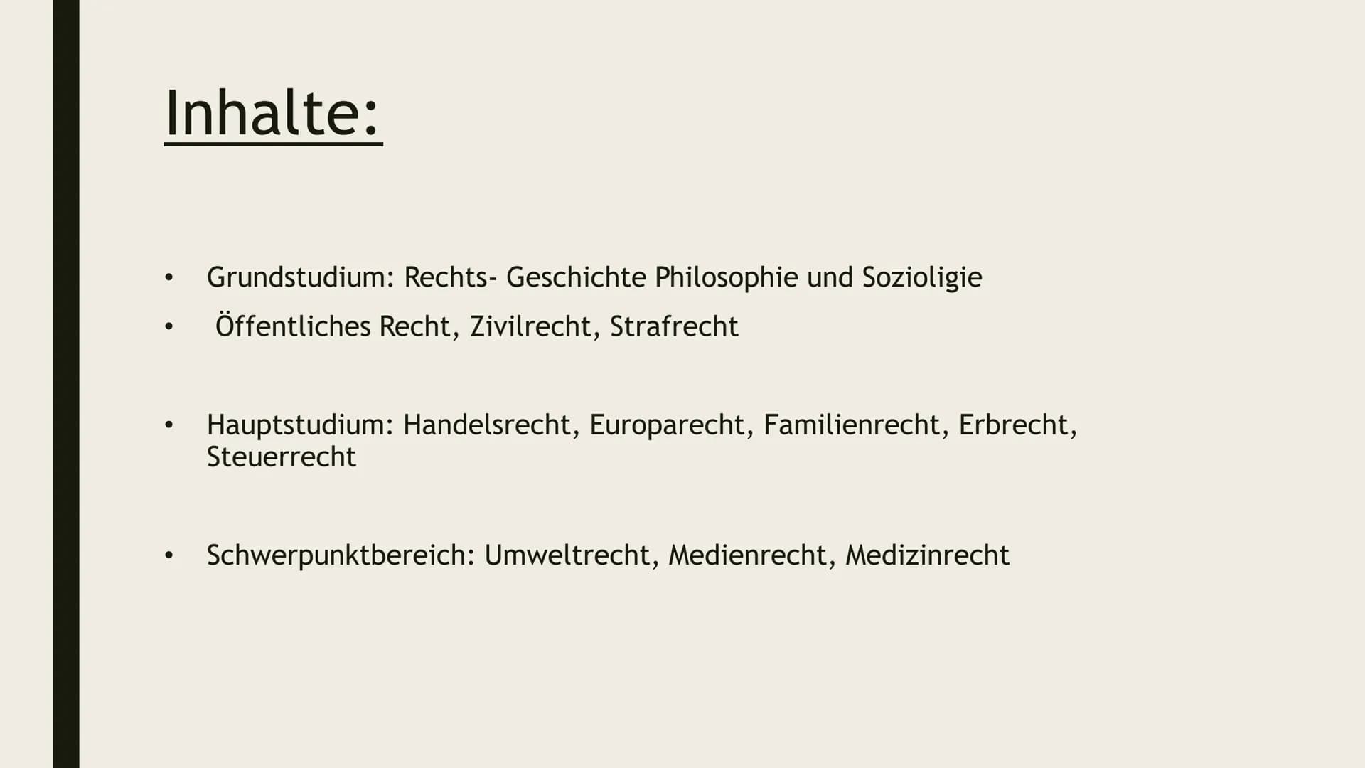 Deutsche
Gesetze ●
●
●
●
●
●
Basis Fakten
Voraussetzungen
Ablauf
Inhalte
Berufe
Universitäten
Selbsttests
INHALT: Basisfakten:
●
●
●
●
Das S