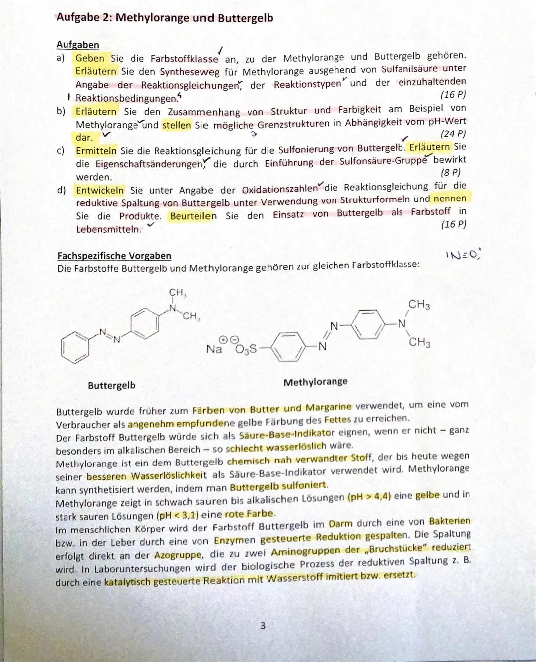 
<h2 id="methylorangeundbuttergelb">Methylorange und Buttergelb</h2>
<h3 id="farbstoffklasse">Farbstoffklasse</h3>
<p>Methylorange und Butte