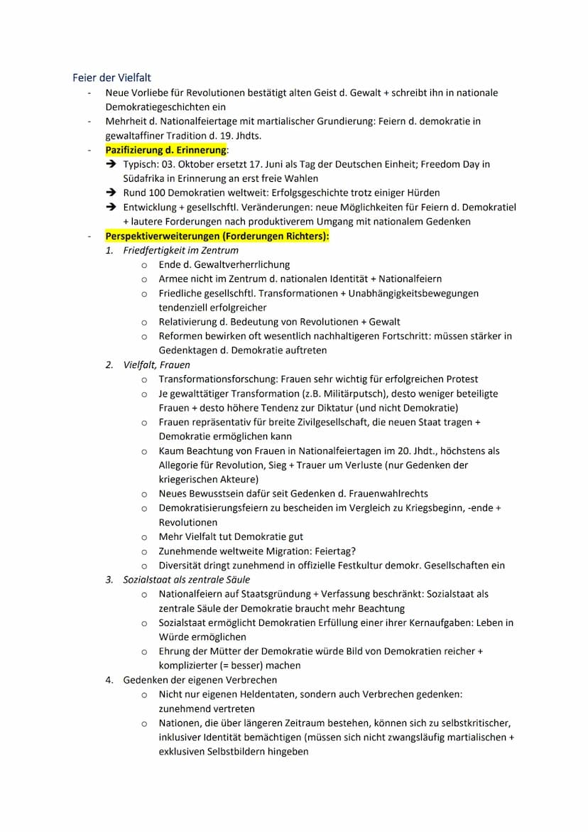 Geschichts- und Erinnerungskultur
Klausur Geschichte am 08.03.23
Hedwig Richter: Die Schlachten der Volksherrschaft. Über Gedenktage
und Dem