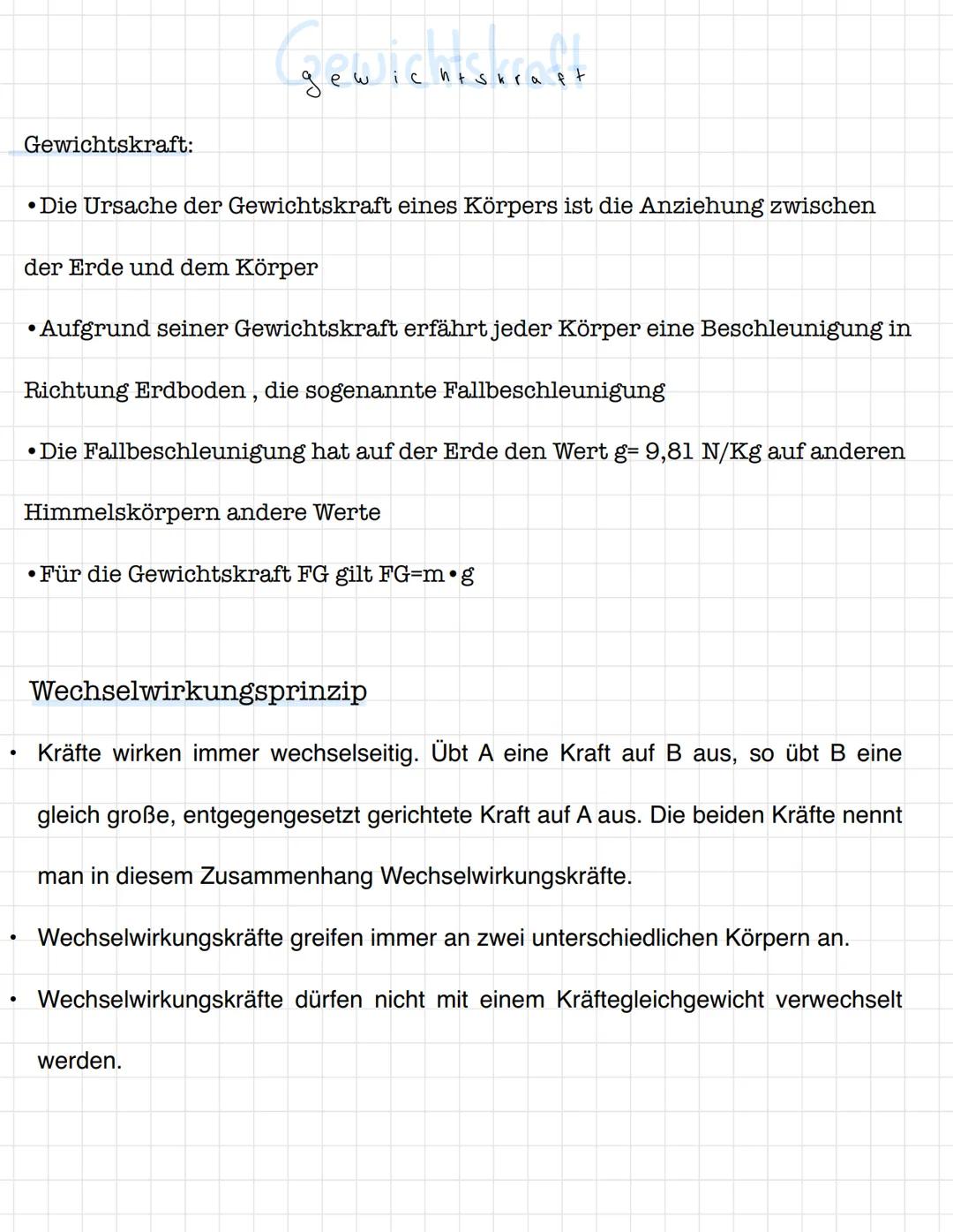 ●
●
Gewichtskraft:
gewichtsuenet
еш
•Die Ursache der Gewichtskraft eines Körpers ist die Anziehung zwischen
der Erde und dem Körper
•Aufgrun