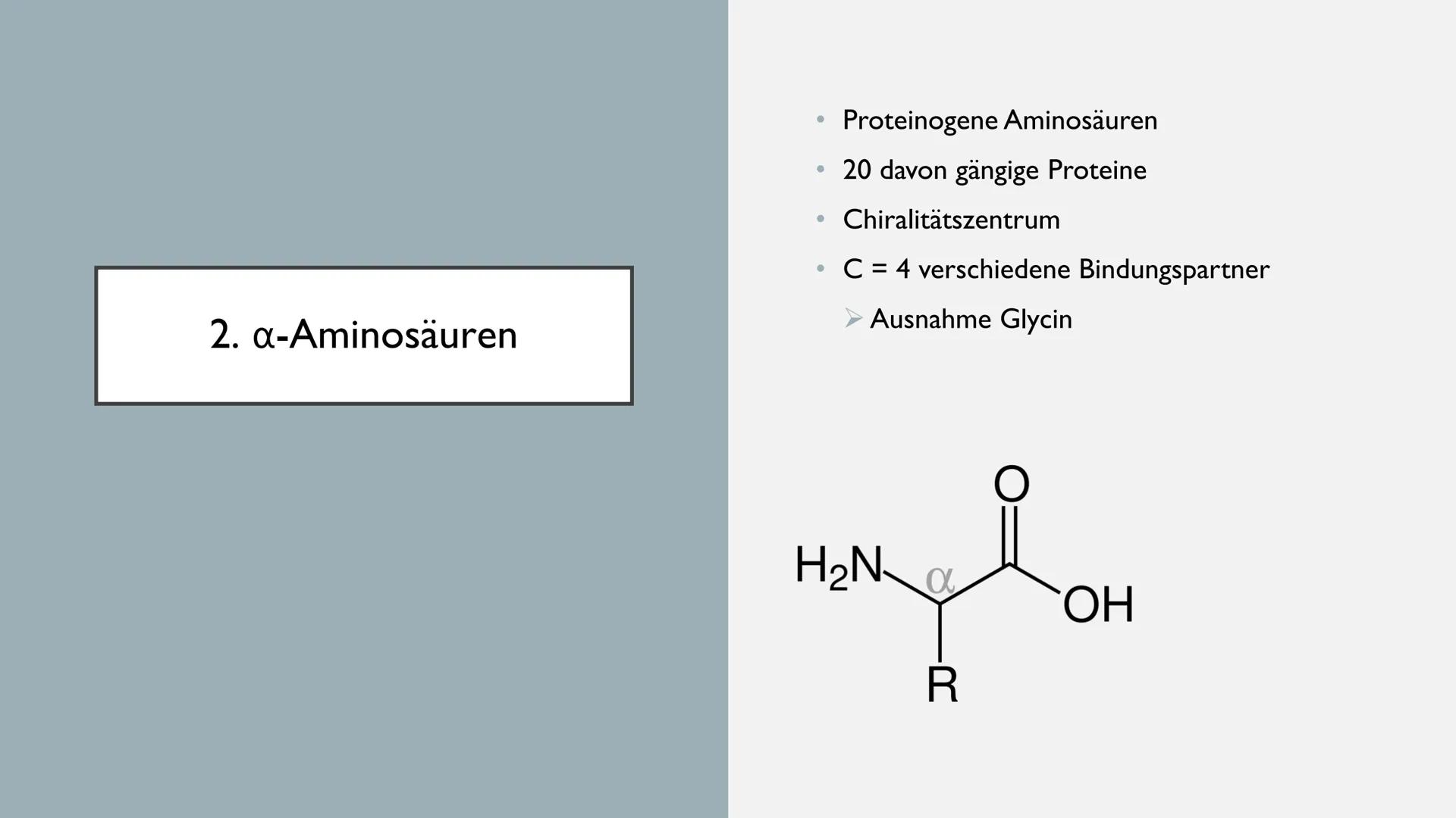 AMINOSÄUREN INHALTSVERZEICHNIS
I. allgemeine Informationen
2. Alpha-Aminosäuren
3. Proteine
4. Grundstruktur von Aminosäuren
5.
Eigenschafte