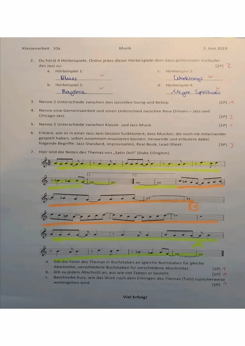Punkte: 18/21
2+
Beschreiben, erklären und erläutern immer in ganzen ausformulierten Sätzen.
Zuordnen oder Nennen = Stichwort / Stichpunkt g