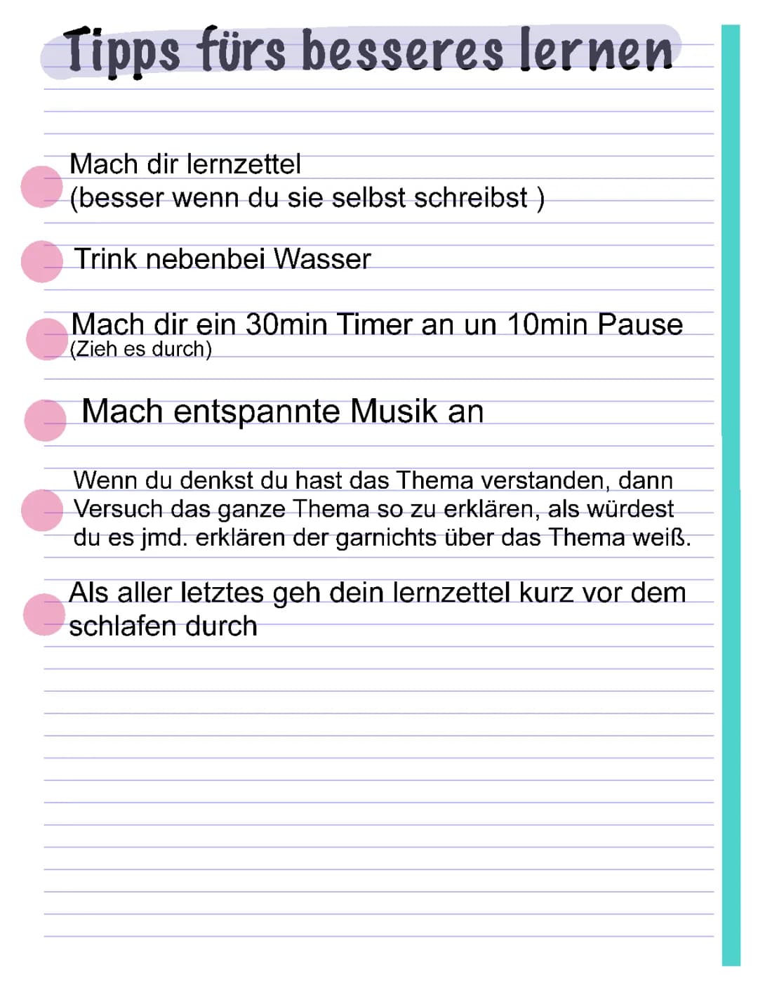 Tipps zum besseren lernen