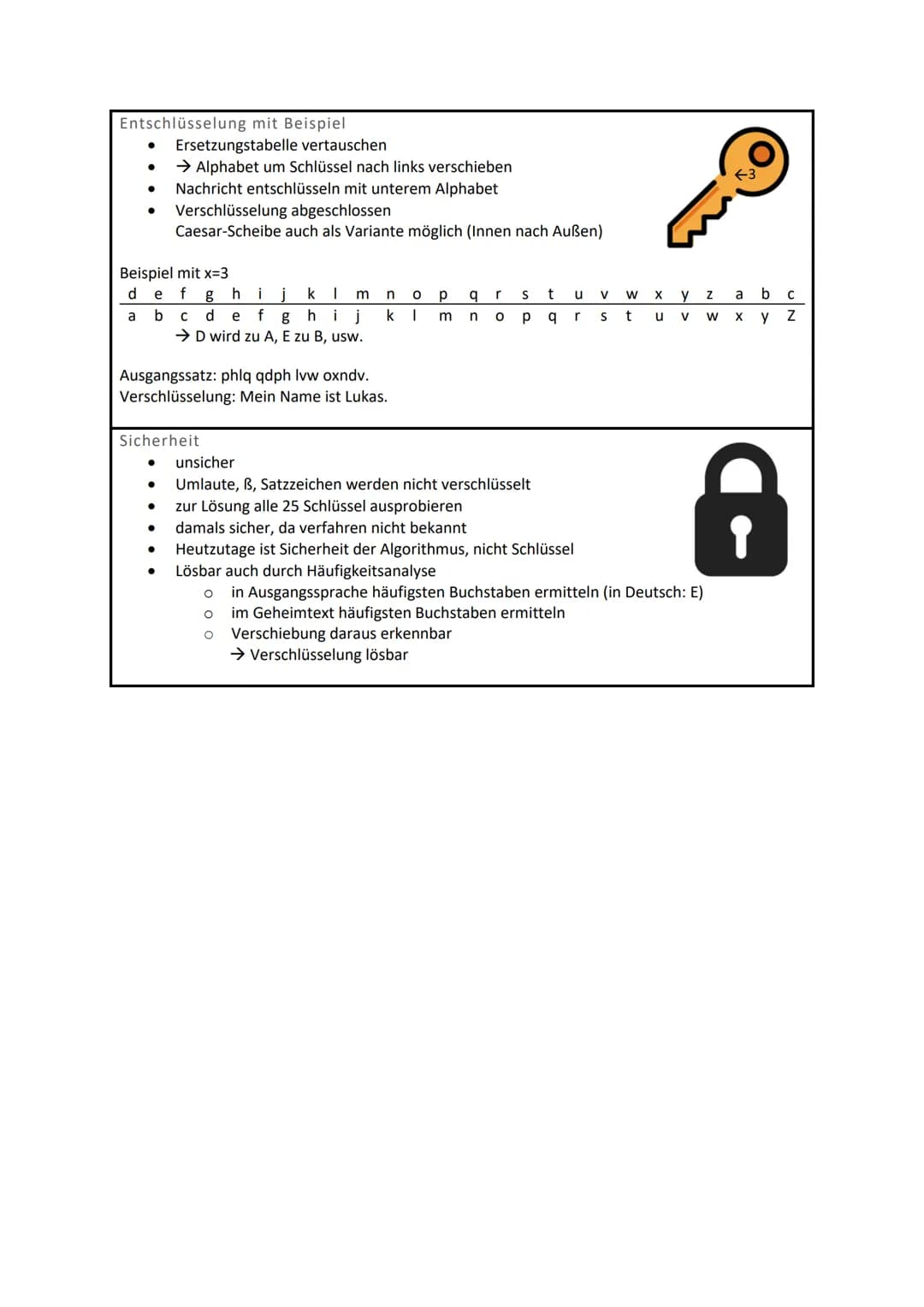 Erklärung
●
●
Mathematische Berechnung
●
●
●
●
Entstehung
DIE CAESAR-VERSCHLÜSSELUNG
auch caesar cipher genannt
Monoalphabetische Situation 