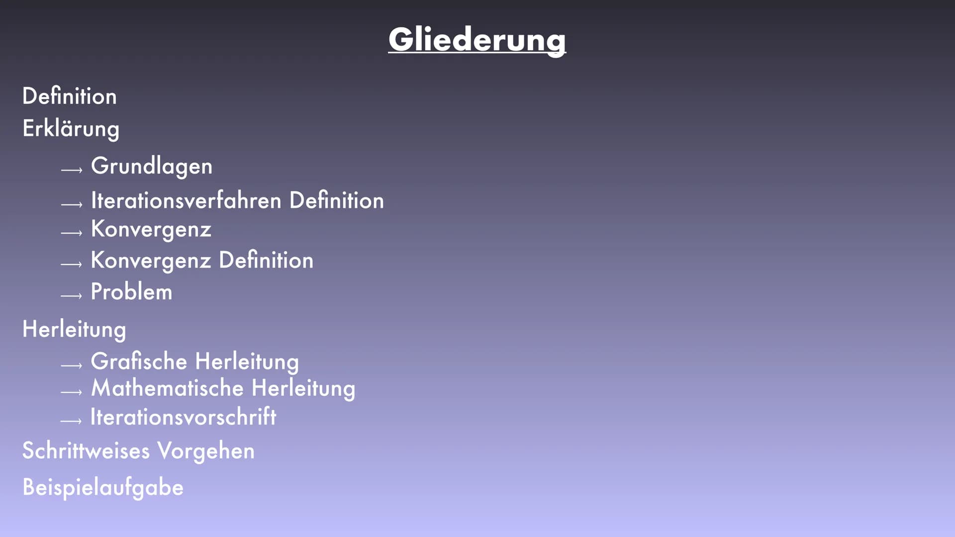 Das Newton Verfahren
Lara Definition
Erklärung
→
-
Grundlagen
Iterationsverfahren Definition
Konvergenz
Konvergenz Definition
→ Problem
Herl