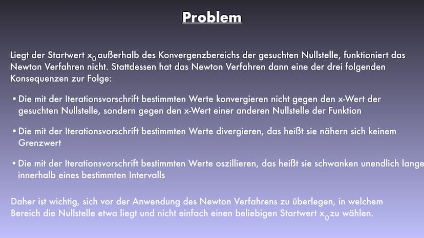 Das Newton Verfahren
Lara Definition
Erklärung
→
-
Grundlagen
Iterationsverfahren Definition
Konvergenz
Konvergenz Definition
→ Problem
Herl