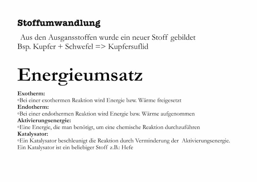 CHEMISCHE REAKTION Was ist eine chemische Reaktion?
oEigenschaften einer chemischer Reaktion
oStoffumwandlung
oEnergieumsatz
oGesetz der Erh