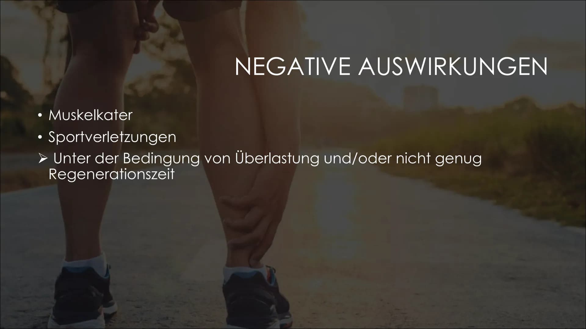 SPORT UND GESUNDHEIT 1. Allgemeine Informationen
2. Anpassungsvorgang des Körpers
3. Korrekte Ausführung
4. Auswirkungen
●
INHALT
Positive
N