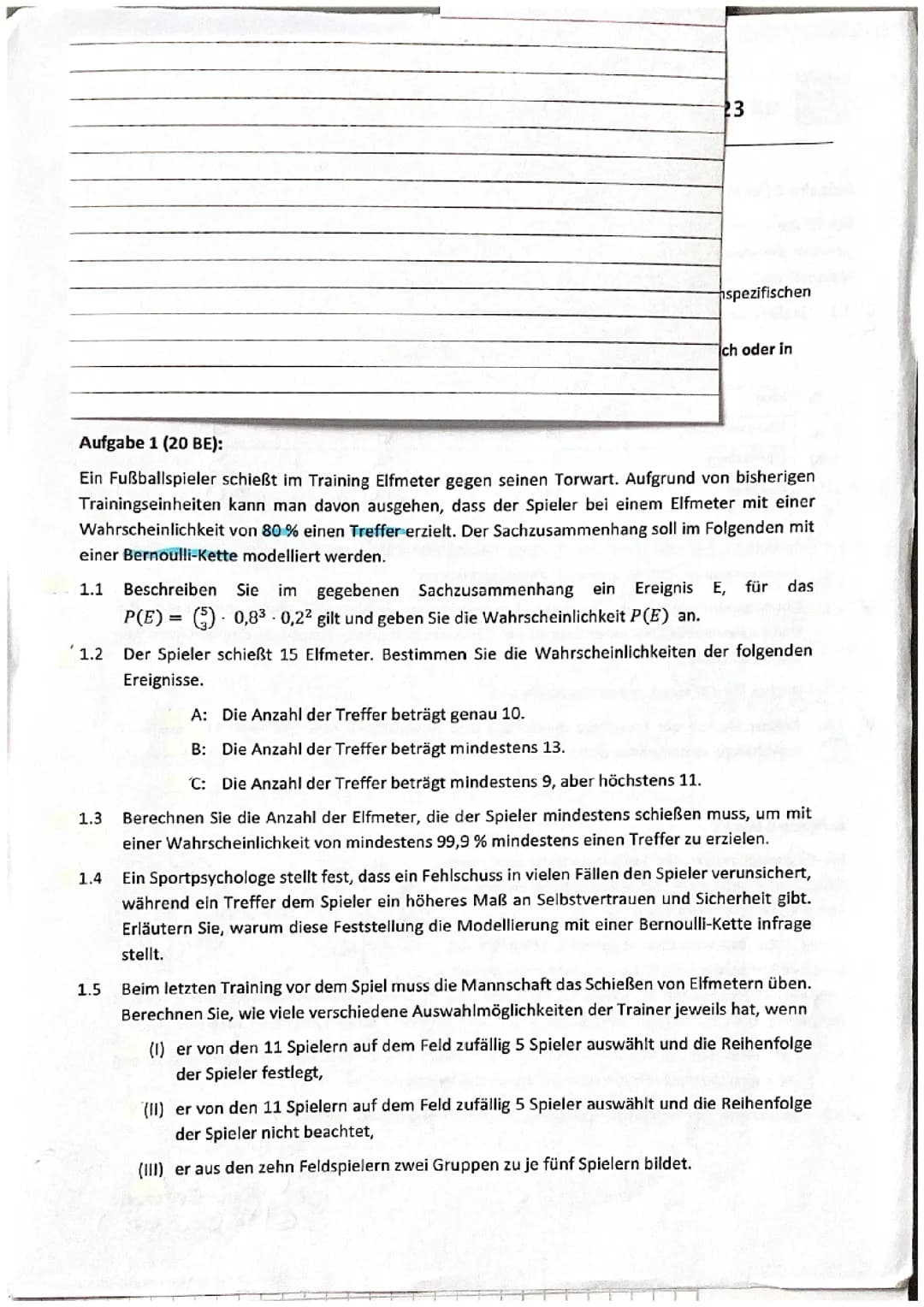 Mathe GK Klausur Q3 Kombinatorik