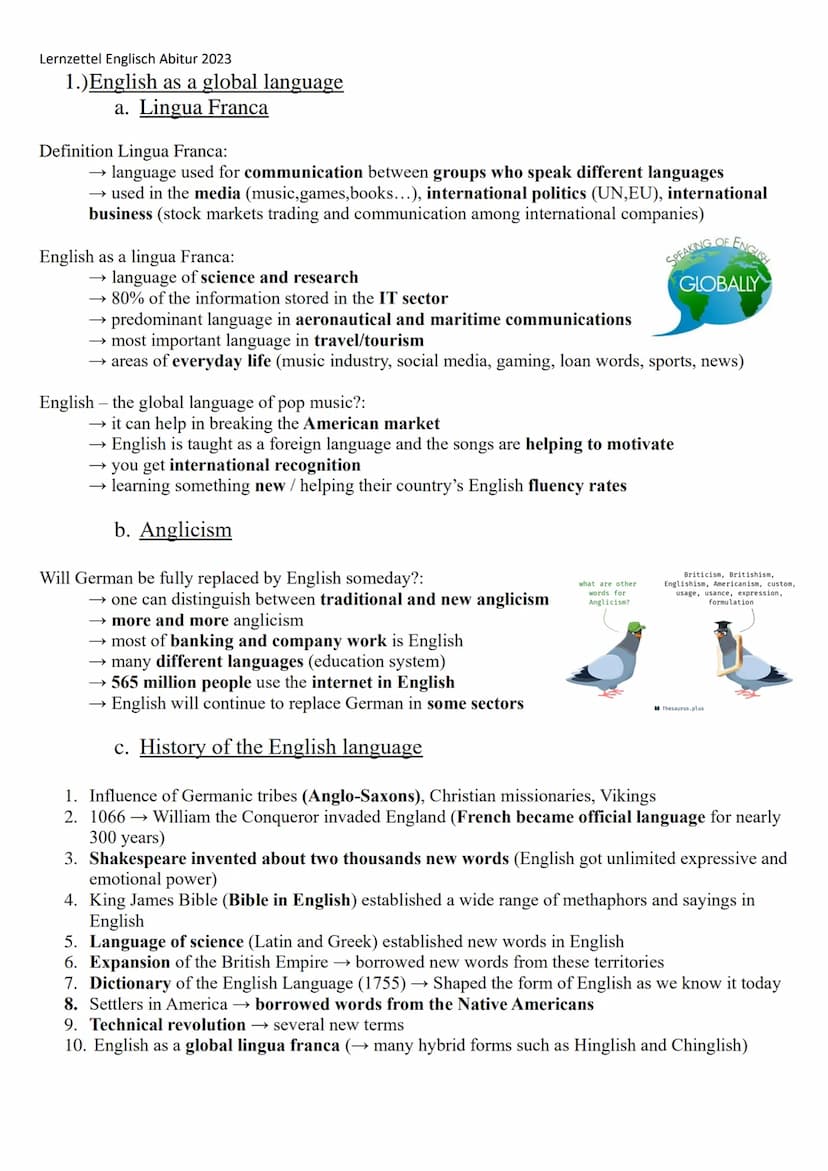 Lernzettel Englisch Abitur 2023
·mo
TALK
ENGLISH
8.HH.''S
VOCABULARY
LANGUAGE
STUDENT
ESSAY
=
WRITING
CONVERSATION
Englisch Abitur 2023
Lern