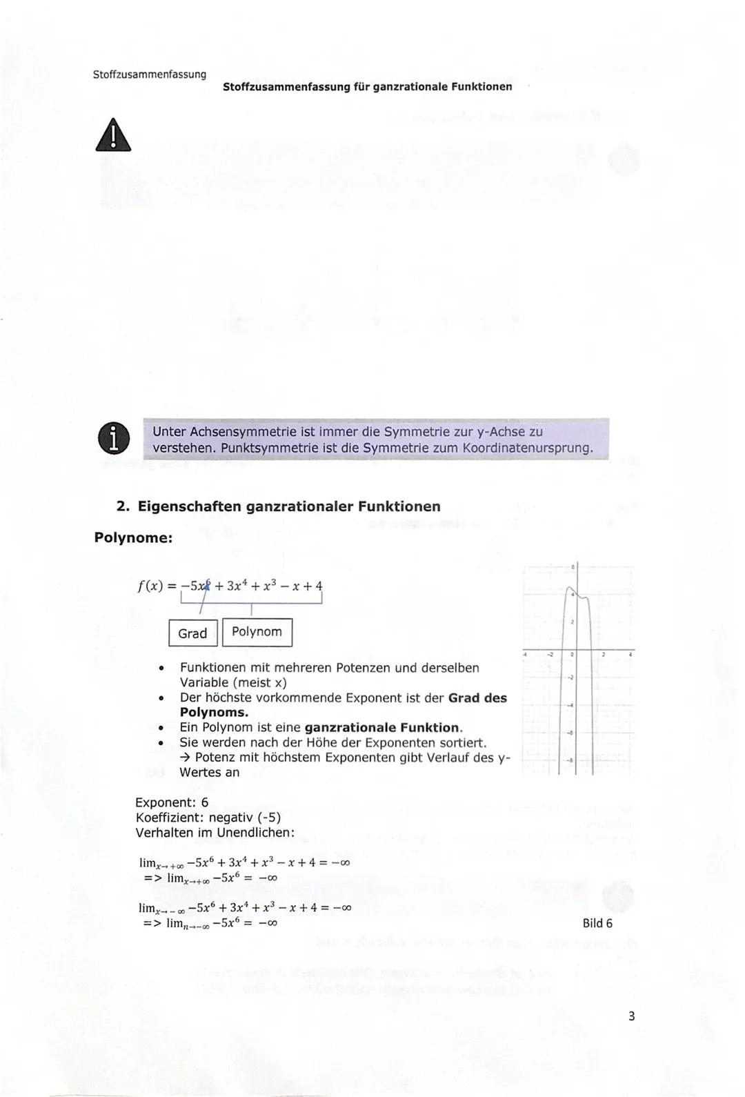 Stoffzusammenfassung
Stoffzusammenfassung für ganzrationale Funktionen

Ganzrationale Funktionen

1. Potenzfunktionen mit natürlichen Expone