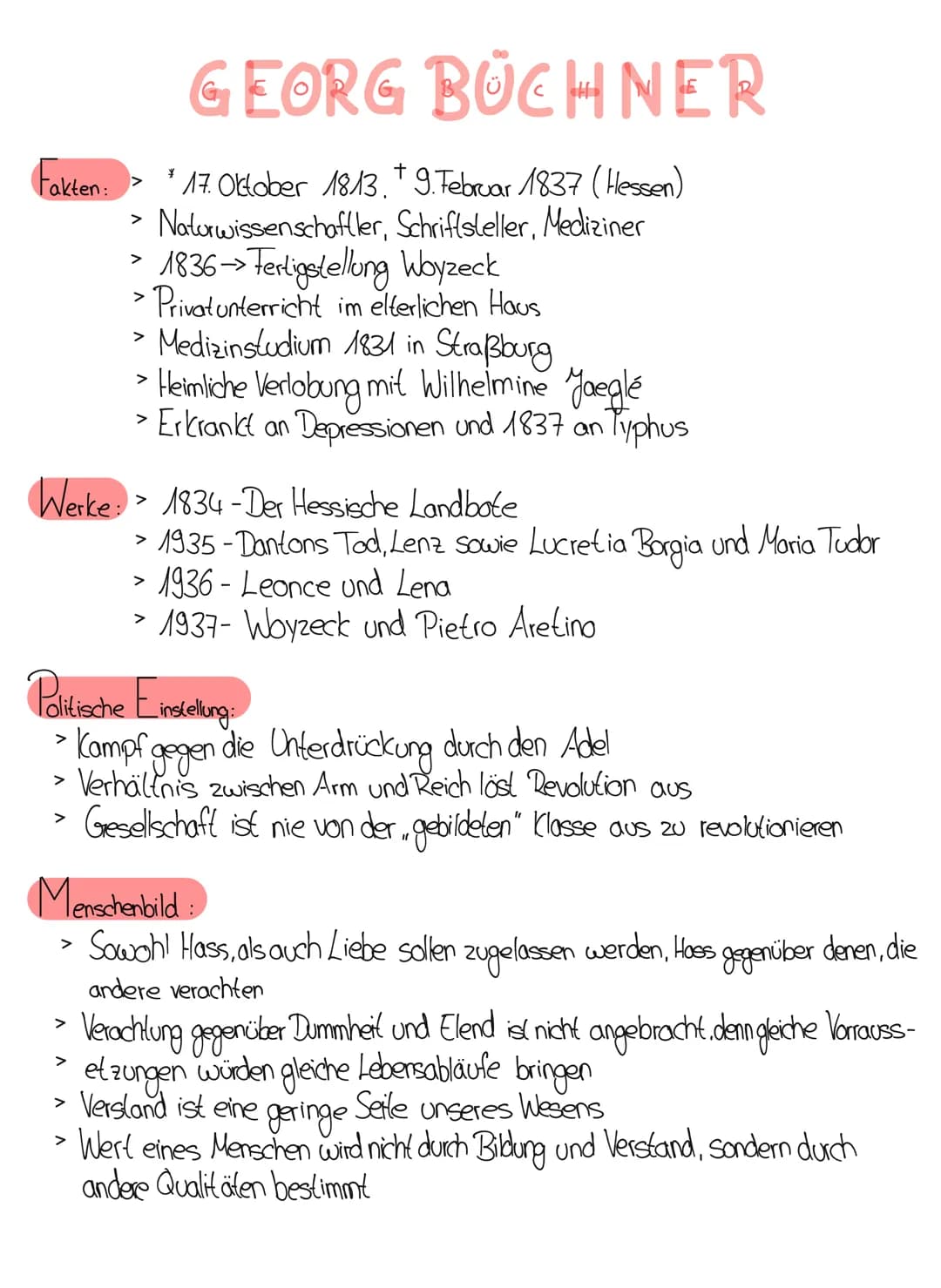 Fakten:
GEORG BÜCHNER
*
17. Oktober 1813.9. Februar 1837 (Hessen)
Naturwissenschaftler, Schriftsteller, Mediziner
> 1836-> Fertigstellung Wo
