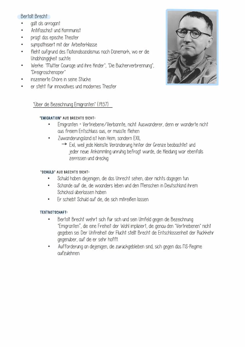 Die Exilliteratur
VON 1933-1945
Historischer Kontext:
- Machtübernahme Hitlers ab 1933
LAT. "EXILIUM" = VERBANNUNG
EXIL ABWESENHEIT VON VOLK