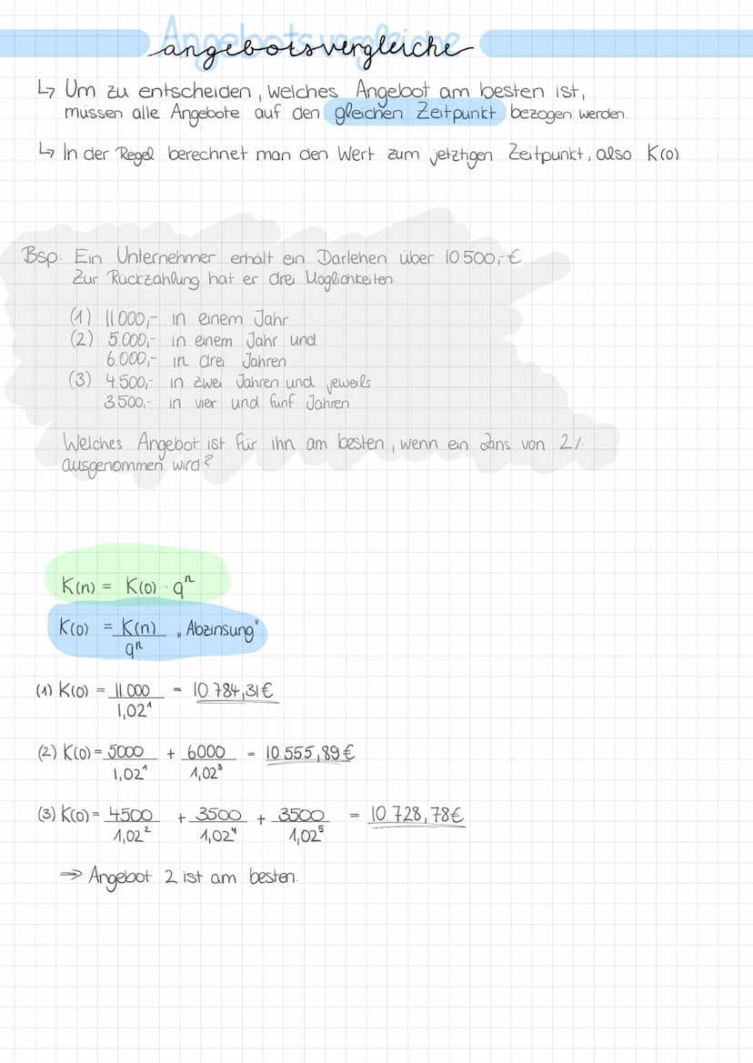 Formelsammlung
Berechnung des End capitals:
K(n) = K (0) q^
Berechnung des Anfangskapitals:
K(0) = K(n)
qn
Berechnung des Zinssatzes:
q= K(n