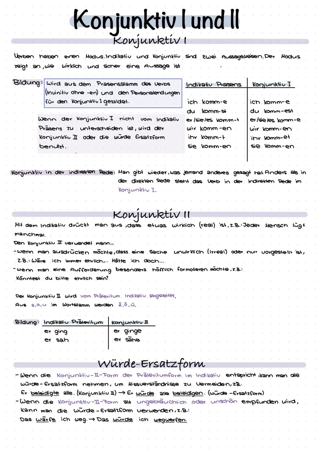 .
Konjunktiv I und II
Konjunktiv I
Verben haben einen Modus. Indikativ und Konjunktiv sind zwei Aussageweisen. Der Modus
zeigt an, wie wirkl