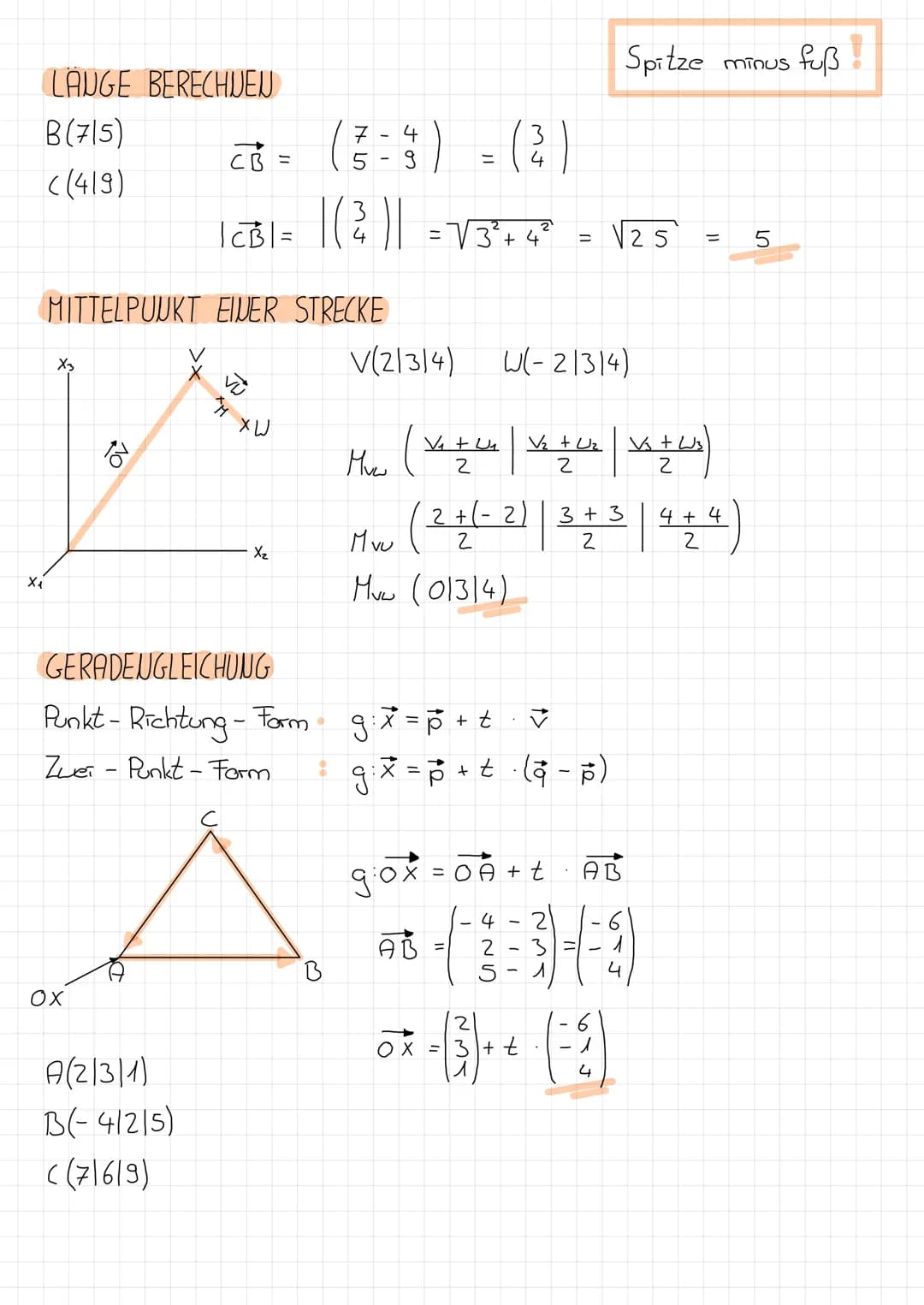 PUUKTE ABLESEU
P(1/2/3)
X₁ X₂ X₂
✓
↑
LERUZETTEL
AUALYTISCHE GEOMETRIE
A(31214)
X₁
2
++
gesucht: D
3.
2
PUUKT BERECHUEN
gegeben A(21311)
X3
B