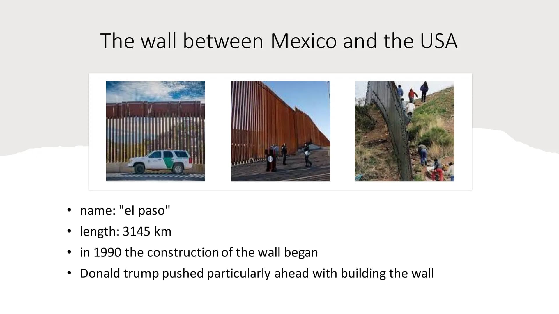 Migration to the US
from Mitra, Lena & Stine Outline
●
• the wall between Mexico and the USA
●
definition of "migration" & the different typ