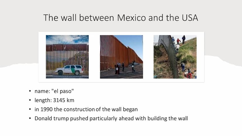 Migration to the US
from Mitra, Lena & Stine Outline
●
• the wall between Mexico and the USA
●
definition of "migration" & the different typ