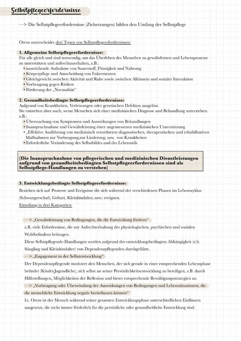 Das Selbstpflegemodell nach Orem
Die Theorie der Selbstpflege
Was ist Selbstpflege?
Die Selbstpflege umfasst alle gezielten und bewussten Ha