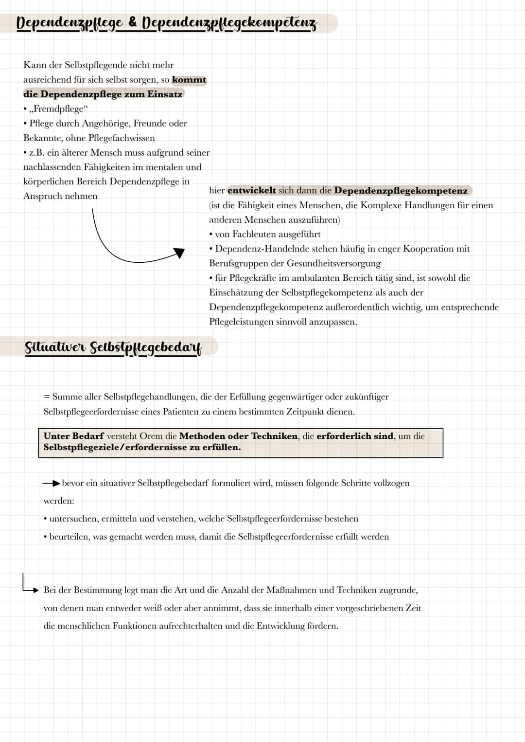Das Selbstpflegemodell nach Orem
Die Theorie der Selbstpflege
Was ist Selbstpflege?
Die Selbstpflege umfasst alle gezielten und bewussten Ha