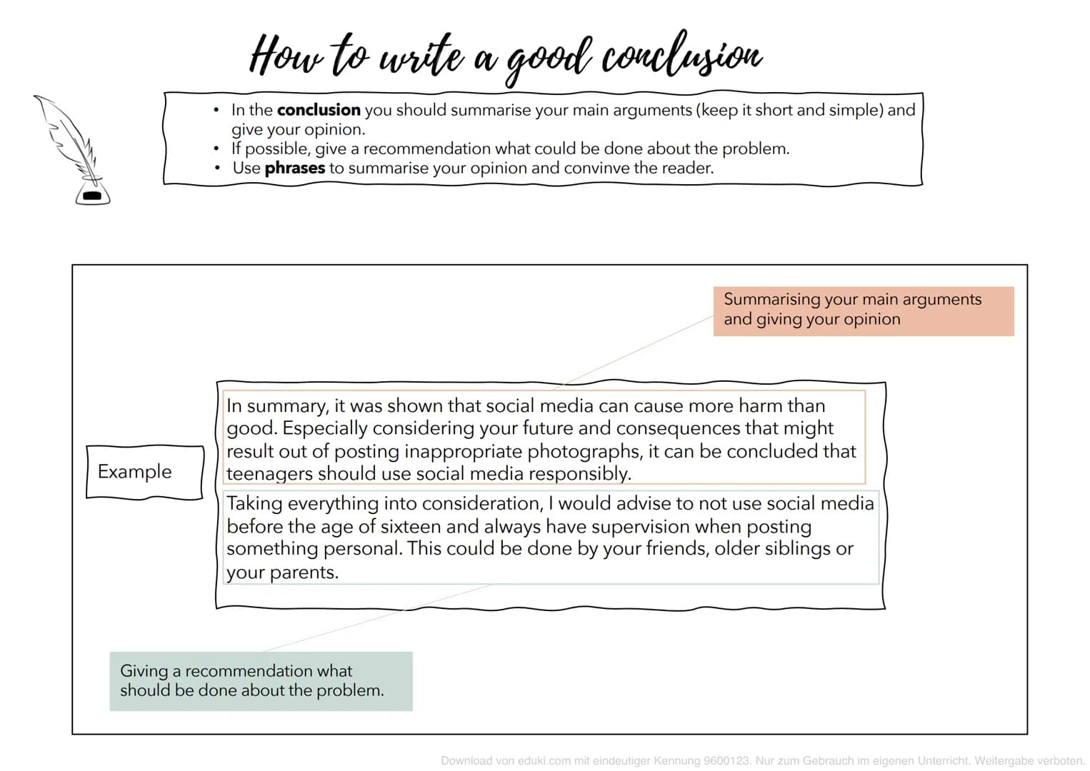 ●
How to write a Comment: Advanced
In a comment you state your opinion by presenting (tree) supporting arguments.
• Work out your own opinio