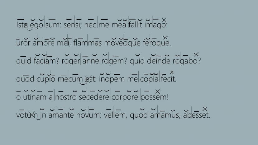 NARCISSUS & ECHO NARCISSUS iste ego sum: sensi; nec me mea fallit imago:
uror amore mei, flammas moveoque feroque.
quid faciam? roger anne r