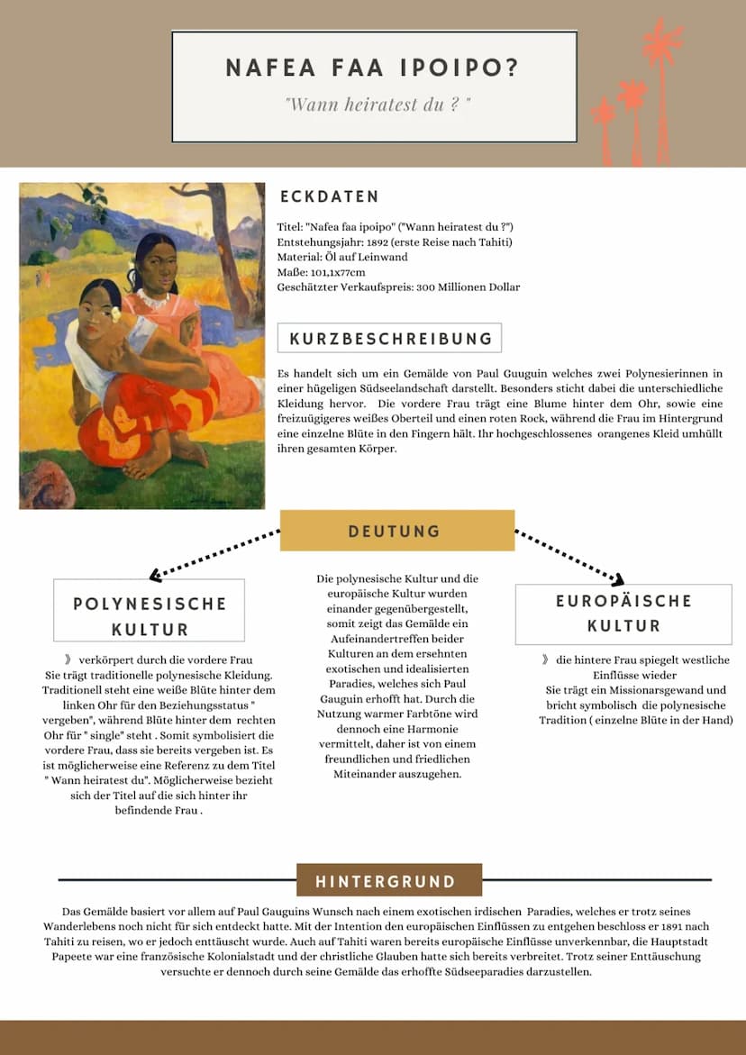 BRU
PAUL GAUGUIN
Wegbereiter der Moderne ▪ 1870
▪ 1873:
▪ 1874:
▪ 1883:
nach Tod des Vaters Rückkehr nach Frankreich und Besuch eines intern