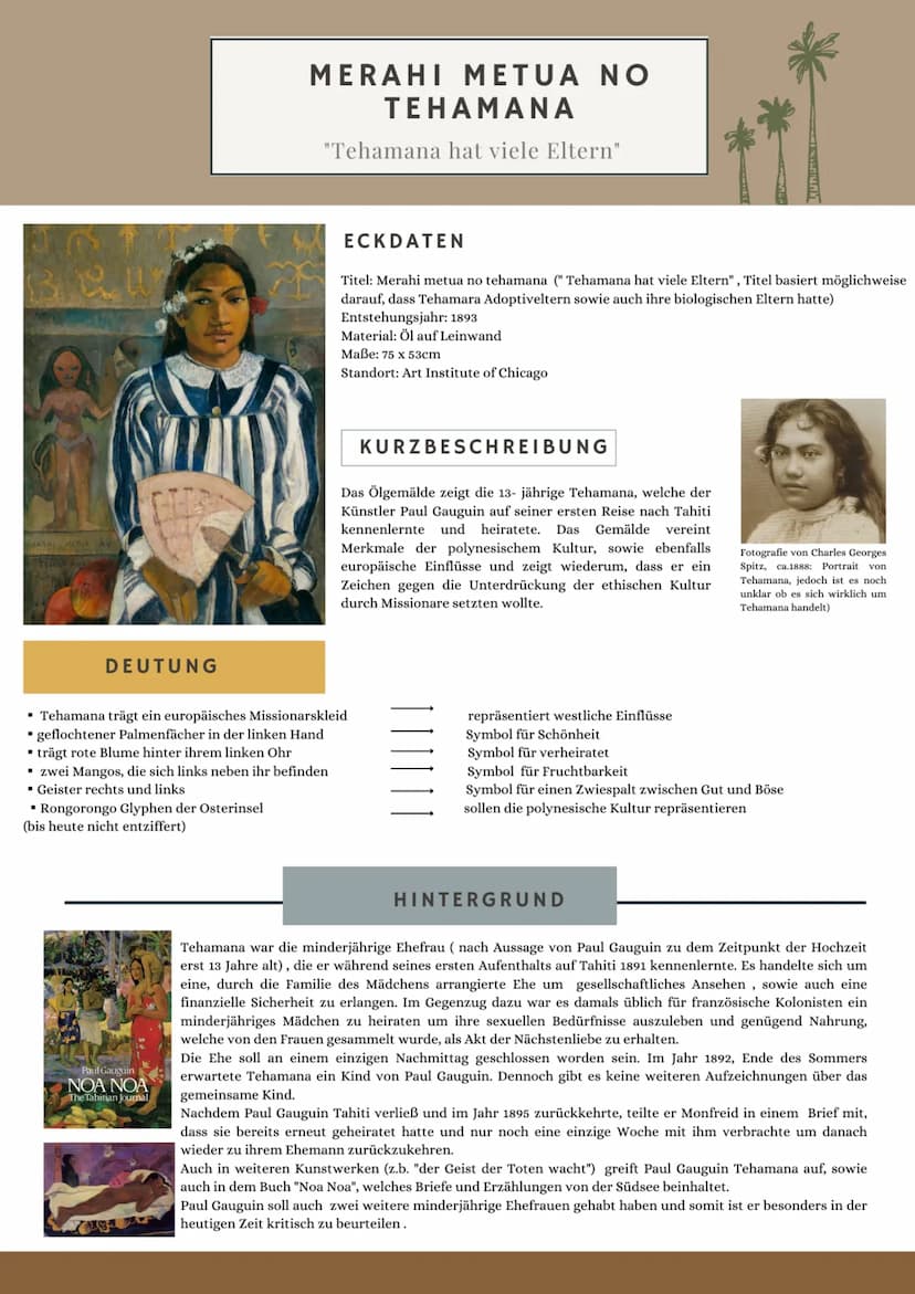 BRU
PAUL GAUGUIN
Wegbereiter der Moderne ▪ 1870
▪ 1873:
▪ 1874:
▪ 1883:
nach Tod des Vaters Rückkehr nach Frankreich und Besuch eines intern