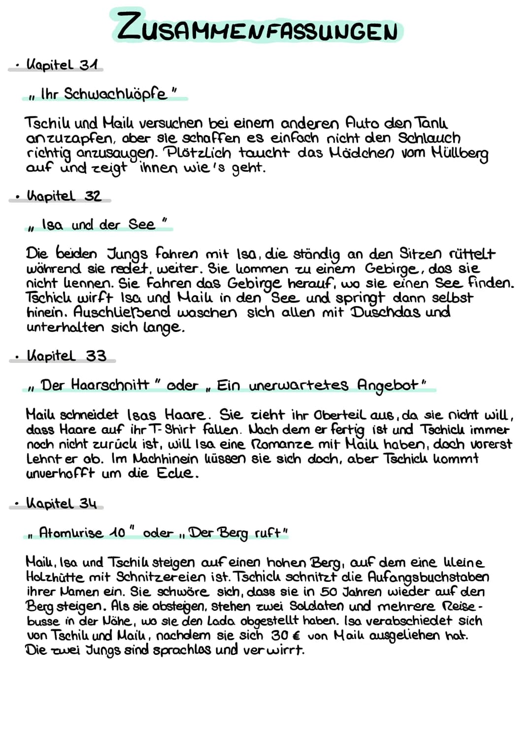 .
.
Kapitel 31
Ihr Schwachlöpfe"
Tschil und Mail versuchen bei einem anderen Auto den Tanu
anzuzapfen, aber sie schaffen es einfach nicht de