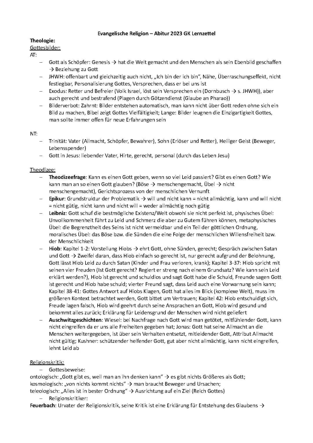 evangelische Religion Abitur -> Theologie, Christologie, Apokalyptik, Kirche...