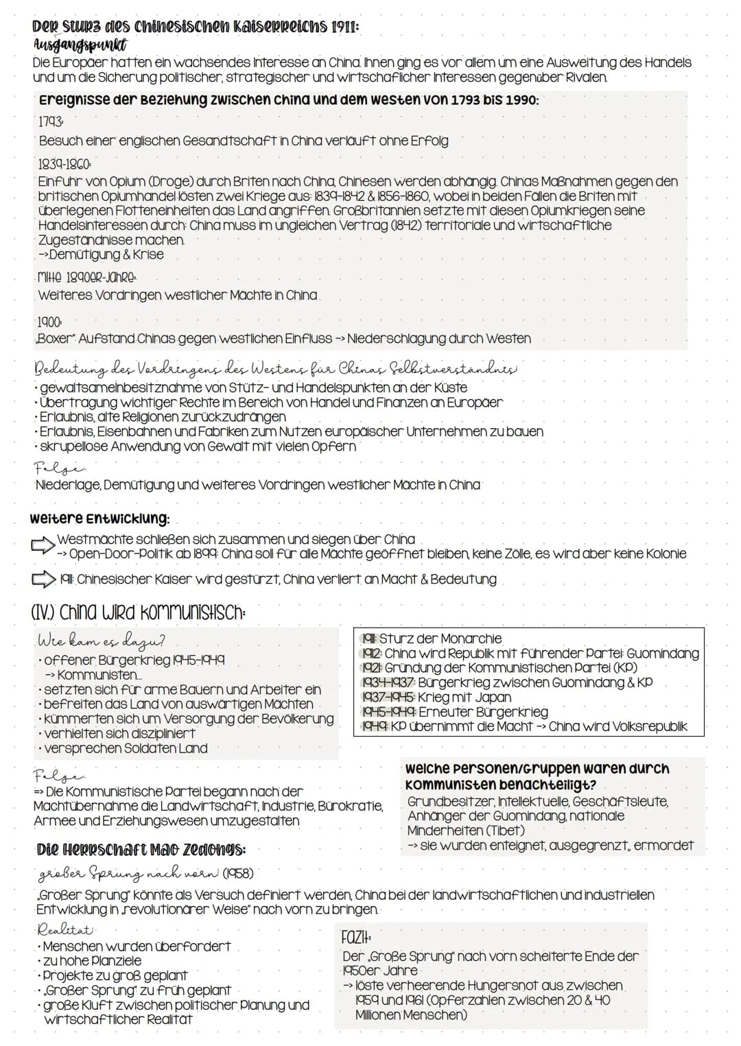 Lernzettel
Klassenarbeit 2
(I.) China als Imperium und eine der ältesten Hochkulturen der Welt:
Was machte das alte China so
erfolgreich?
Ge