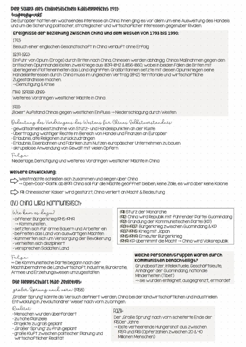 Lernzettel
Klassenarbeit 2
(I.) China als Imperium und eine der ältesten Hochkulturen der Welt:
Was machte das alte China so
erfolgreich?
Ge