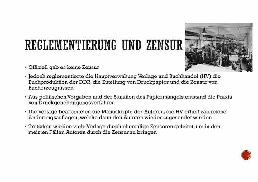 LITERATUR IN DER DDR GLIEDERUNG
1. Deckblatt
2. Gliederung
3. Definition
4. Reglementierung und Zensur
5.
Die vier Phasen der DDR-Literatur
