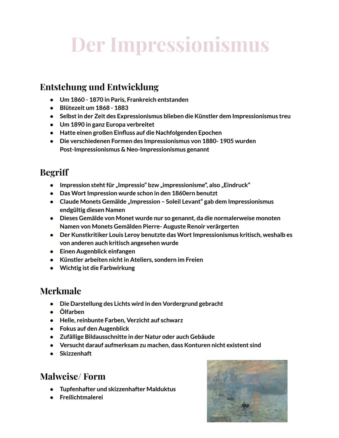 Entstehung und Entwicklung
Um 1860-1870 in Paris, Frankreich entstanden
Blütezeit um 1868 - 1883
Selbst in der Zeit des Expressionismus blie