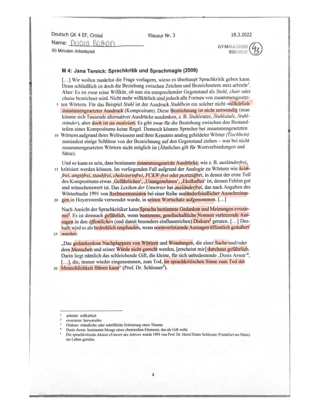 Material gestütztes schreiben Dilala Bozkan.
18.03.2022
Deutsch klausur EF
Frau Croisé
Z
Das Unwort des Jahies-
viele wissen gar nicht.
dass