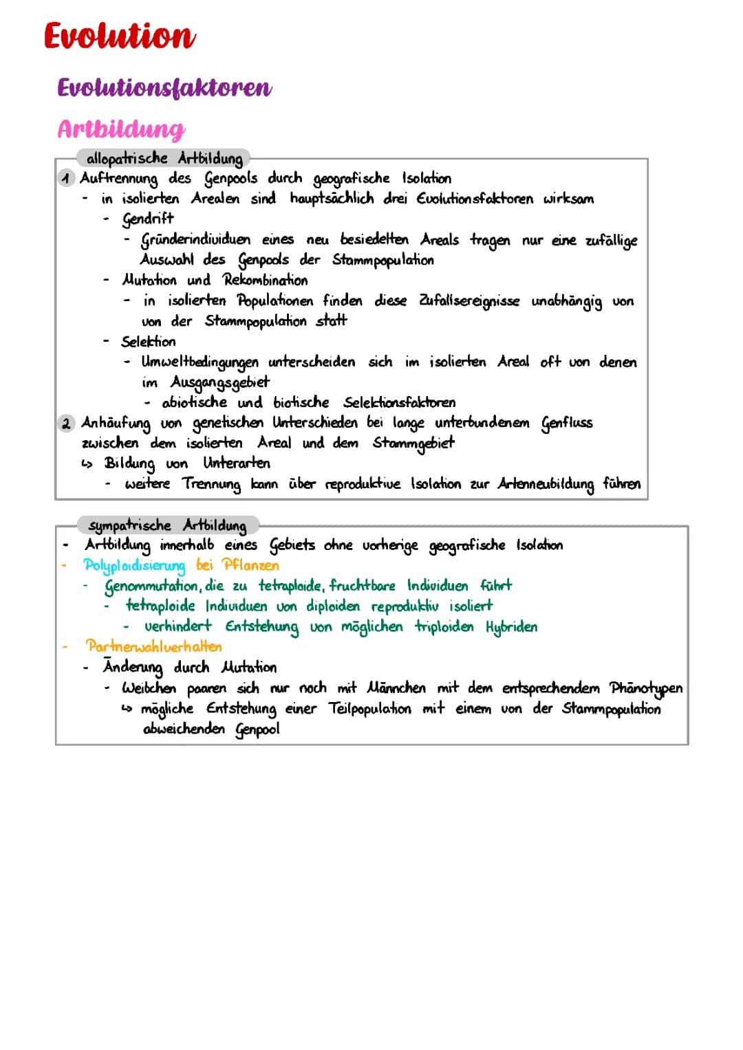 Artbildung 