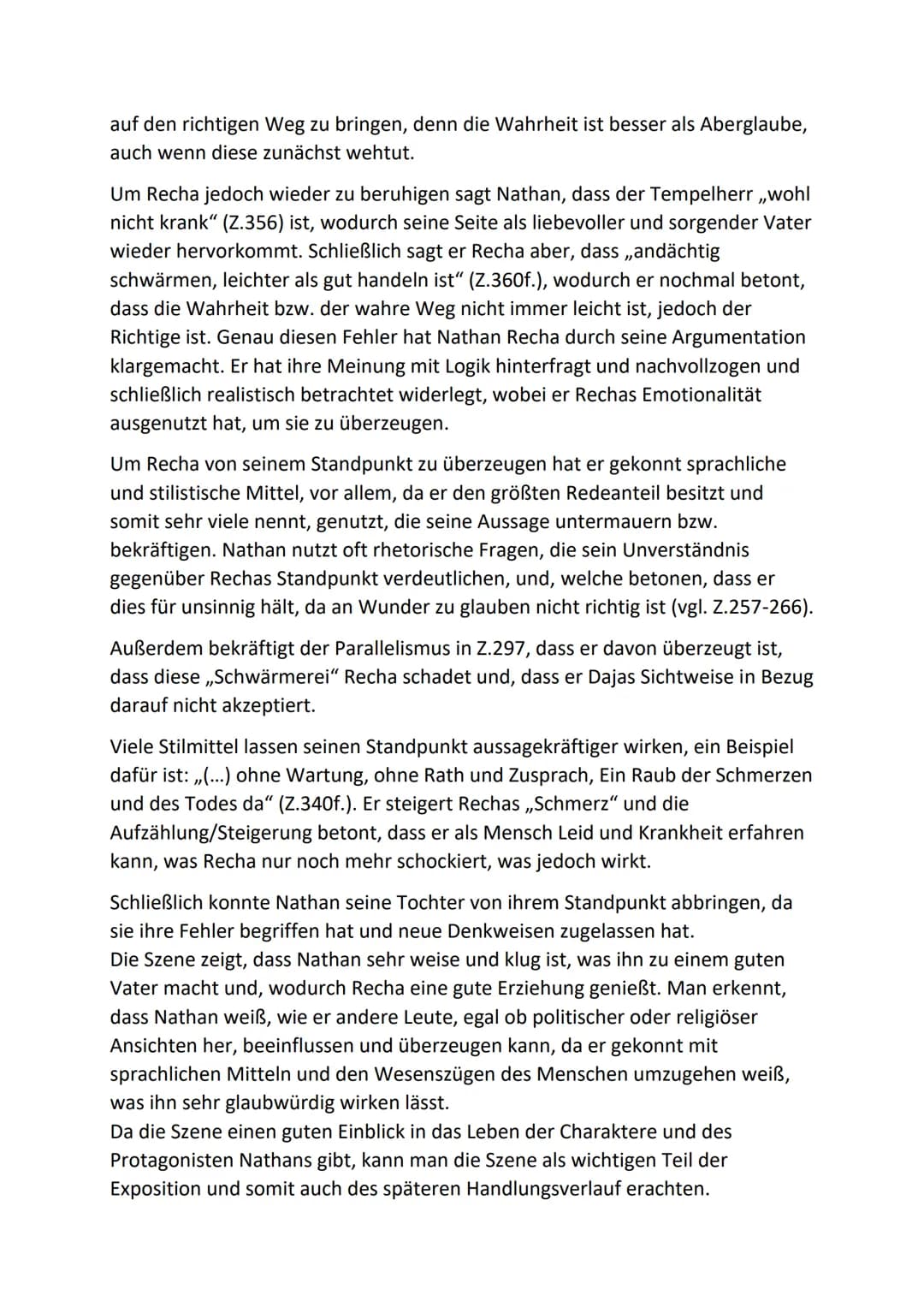 Szenenanalyse
Das Drama,,Nathan der Weise", welches vom deutschen Dichter Gotthold
Ephraim Lessing geschrieben und im Jahre 1779 veröffentli