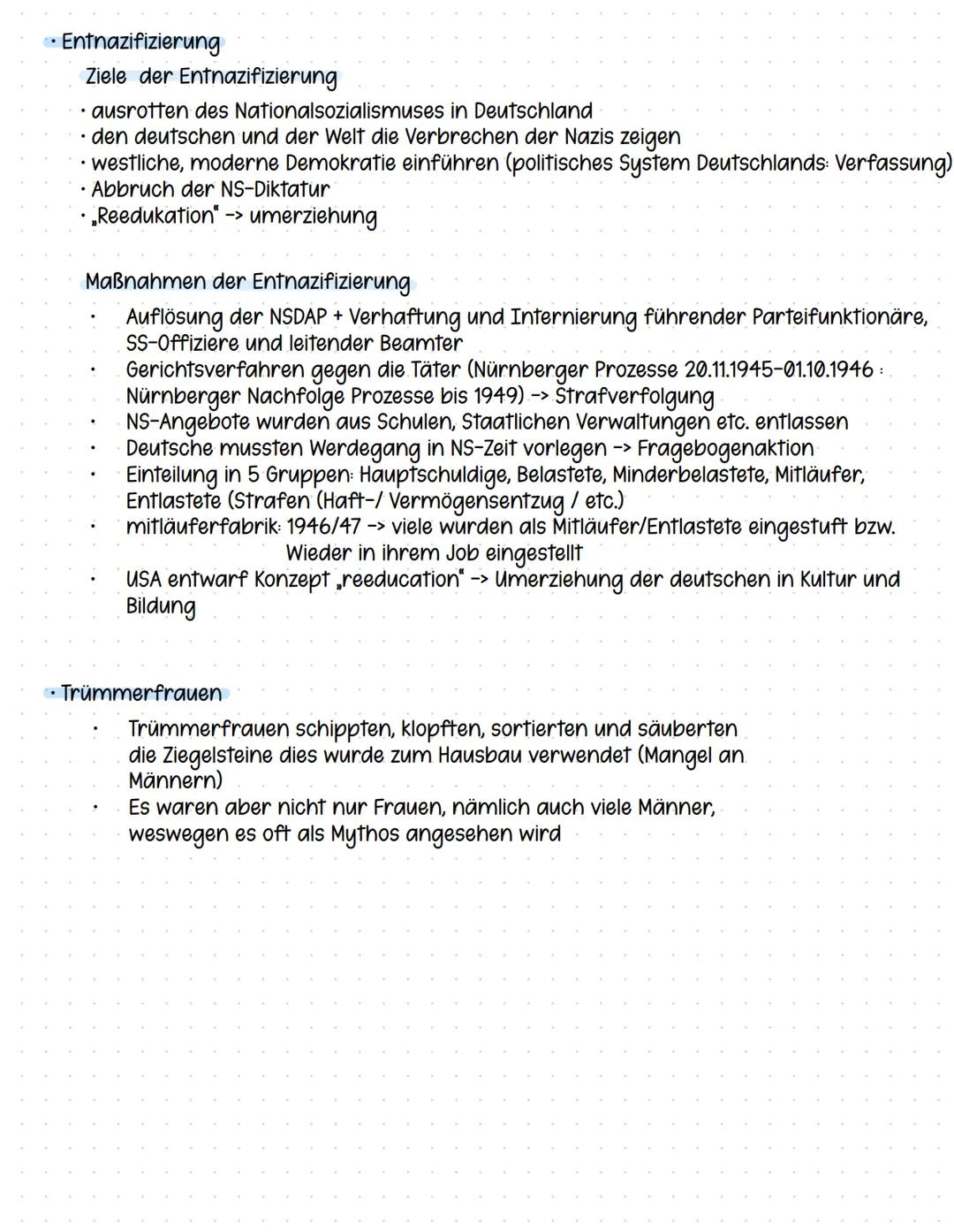 Nachkriegszeit
Die Stunde null
Neubeginn nach der bedingungslosen Kapitulation
am 08.05.1945, der Zerstörung vieler Städte und
Industrieanla