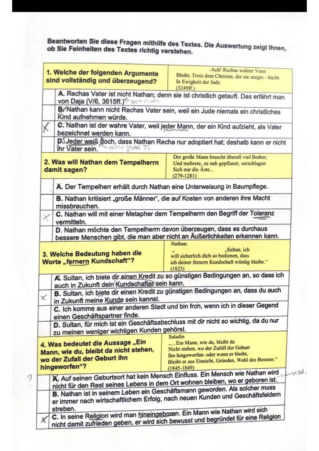 ?
Beantworten Sie diese Fragen mithilfe des Textes. Die Auswertung zeigt Ihnen,
ob Sie Feinheiten des Textes richtig verstehen.
-Ach! Rechas