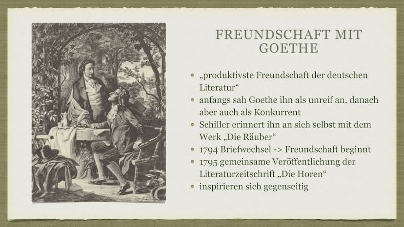 FRIEDRICH SCHILLER ● Allgemeine Informationen
• Lebenslauf
GLIEDERUNG
• Freundschaft mit Goethe
Lebenslauf
Berühmte Werke
• Denkmäler zu Ehr