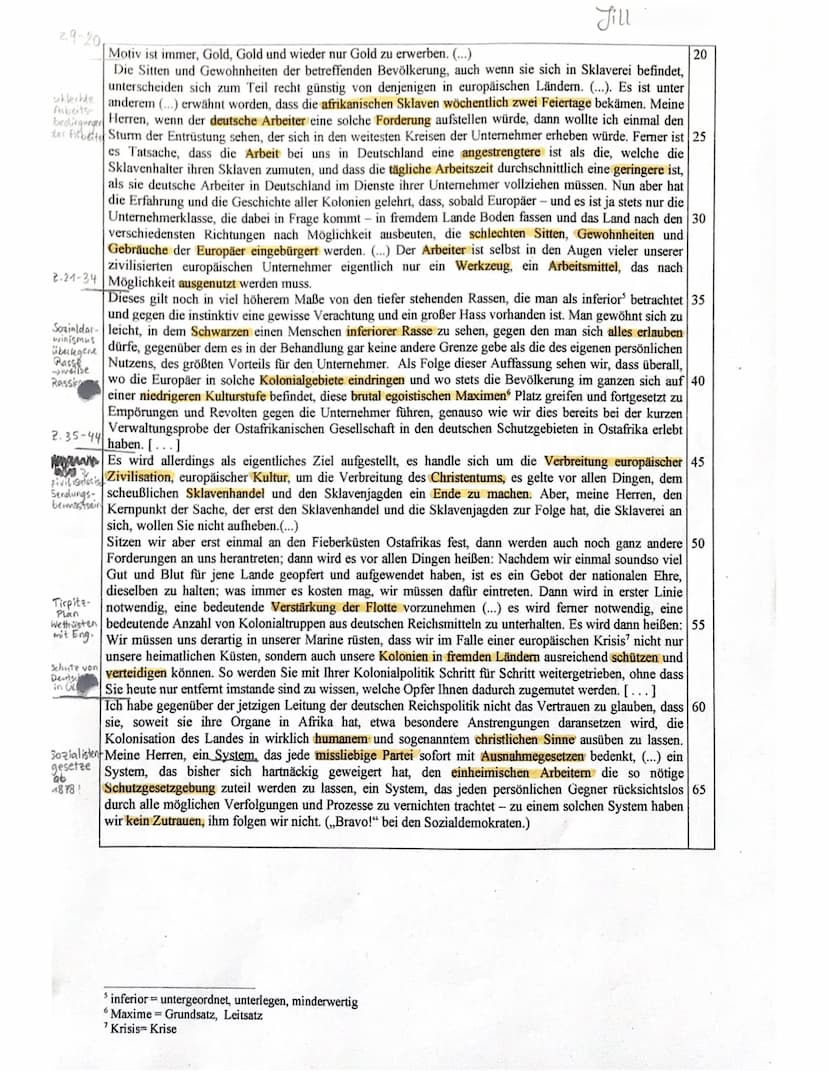 7.1-8
LK Geschichte Q1
Klausur Nr.3
August Bebel: Reichstagsrede zur Kolonialpolitik
in Deutsch-Ostafrika¹ (26. Januar 1889)
Jill
Zum Autor: