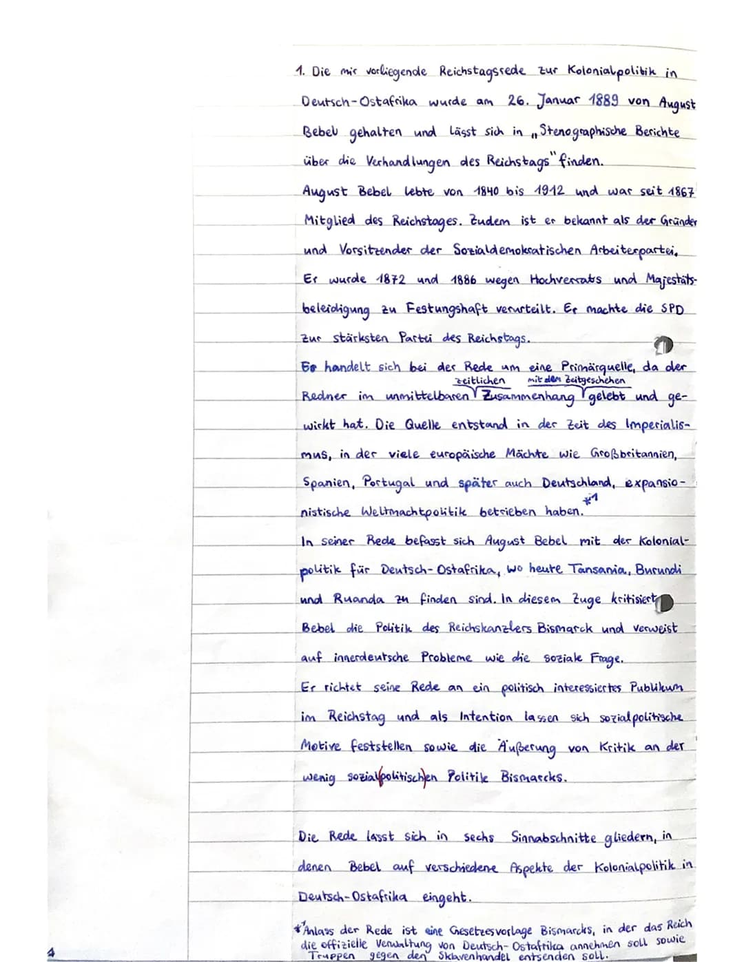 7.1-8
LK Geschichte Q1
Klausur Nr.3
August Bebel: Reichstagsrede zur Kolonialpolitik
in Deutsch-Ostafrika¹ (26. Januar 1889)
Jill
Zum Autor: