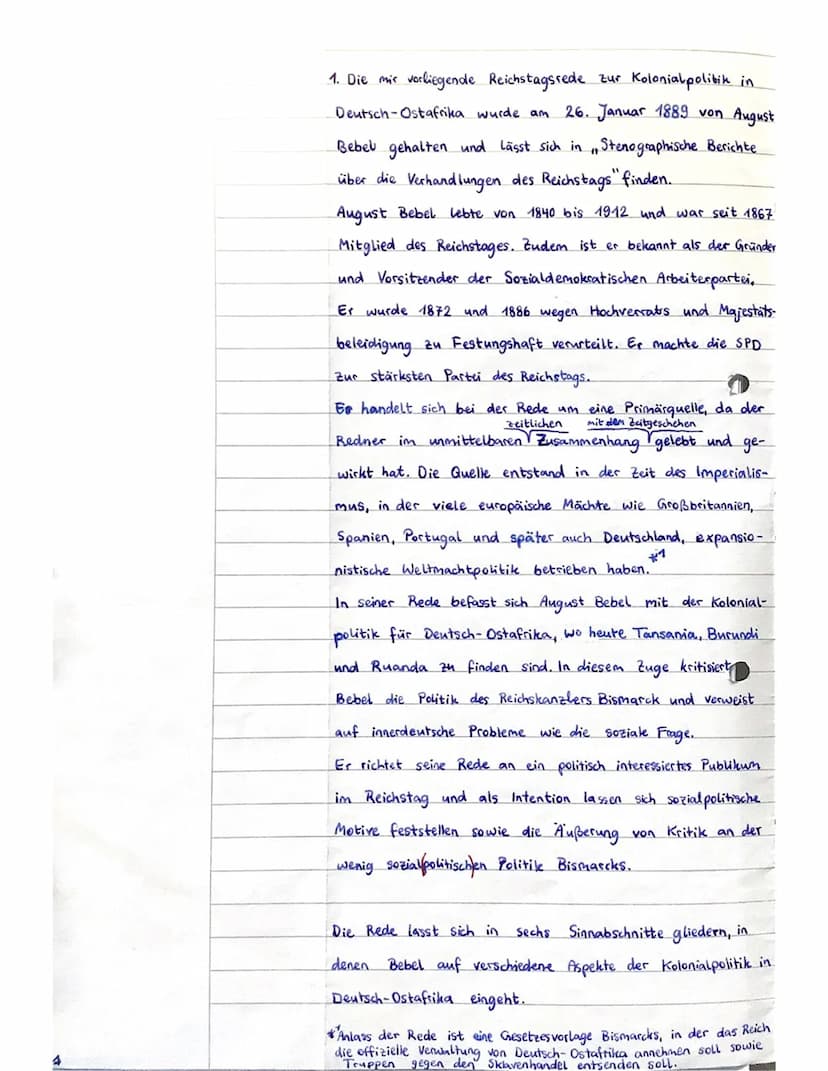 7.1-8
LK Geschichte Q1
Klausur Nr.3
August Bebel: Reichstagsrede zur Kolonialpolitik
in Deutsch-Ostafrika¹ (26. Januar 1889)
Jill
Zum Autor:
