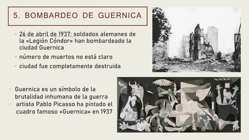 GUERRA CIVIL ESPAÑOLA
1936-1939 CONTENIDO DE
LA
PRESENTACIÓN
1.
2.
3.
4.
5.
6.
¿Qué es la Guerra Civil española?
Republicanos contra Naciona