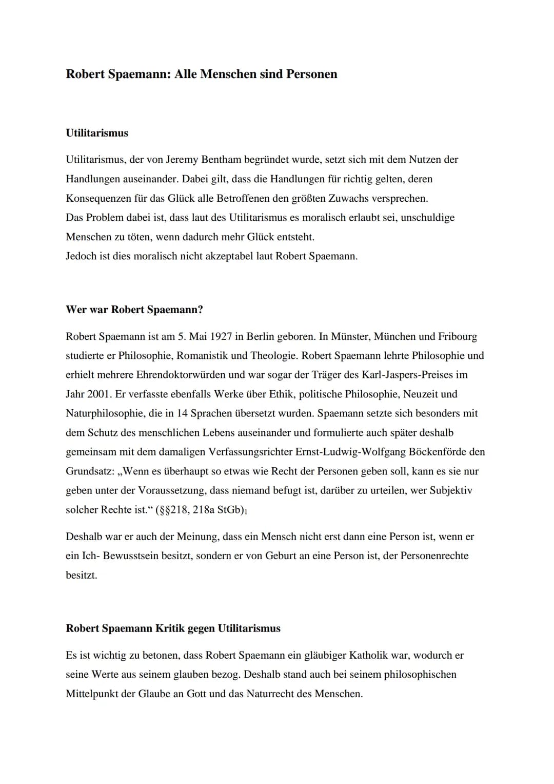 
<p>Der Utilitarismus, der von Jeremy Bentham begründet wurde, setzt sich mit dem Nutzen der Handlungen auseinander. Dabei gilt, dass die Ha
