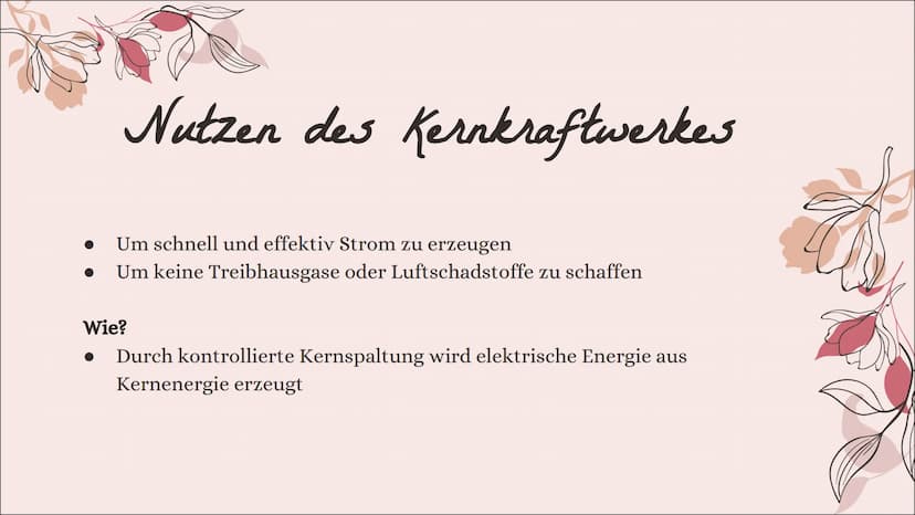 Kernkraftwerk
Von @ceren_sivb 1.
Inhaltsverzeichnis
Nutzen des Kernkraftwerkes
Aufbau eines Kernkraftwerkes
Primärkreislauf
4. Brennstäbe
5.