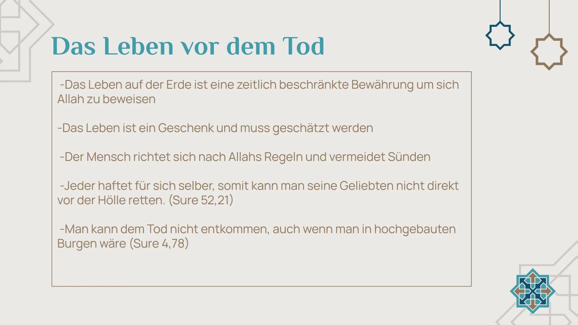PA
YA
Der
Tod im
Islam
von: Chanel, Matilda,
Finn und Adetayo
YA Inhaltsverzeichnis
3-4 Das Leben
Sünden, Vergebung
und Sinn
8-9 Hölle
Ausse